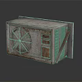 Vintage Rusty Air Conditioning Fan With Metal Casing Fan Blades And Vent Grilles