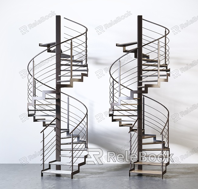 Industrial LOFT revolving staircase wrought iron revolving staircase model