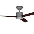 Modern Stylish Air Conditioning Ceiling Fan With Metallic Body And Wooden Blades