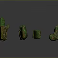 Natural Wood Stone Irregular Shapes With Green Brown Textures And Decorative Pieces