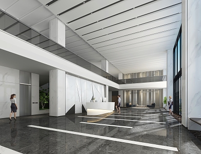 Office Hall Front Hall 3d model