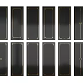 Black Decorative Panels With Golden Borders In Multiple Design Styles For Home Decor 3d model