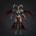Armored Demon Warrior With Horns Bat Wings And Silver Armor Details