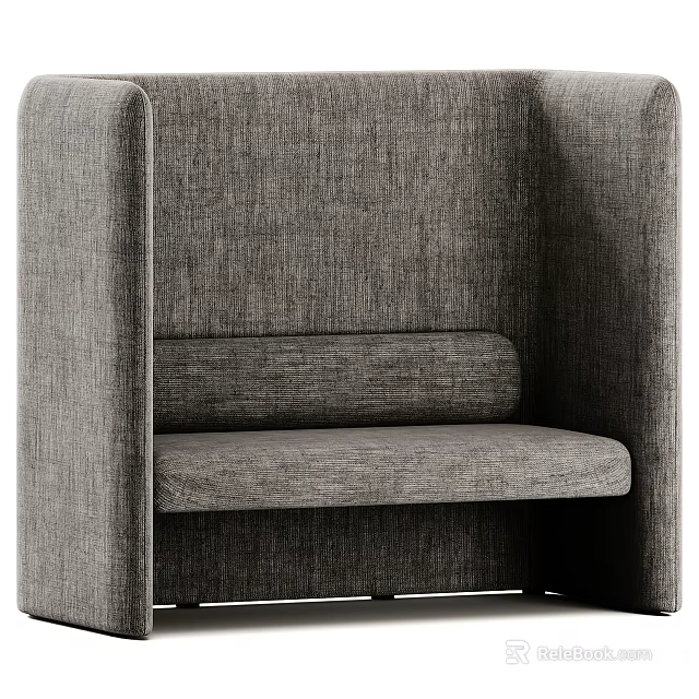 Modern Gray Fabric Sectional Sofa With Comfortable Armrest And Upholstered Seating 3d model