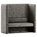 Modern Gray Fabric Sectional Sofa With Comfortable Armrest And Upholstered Seating 3d model