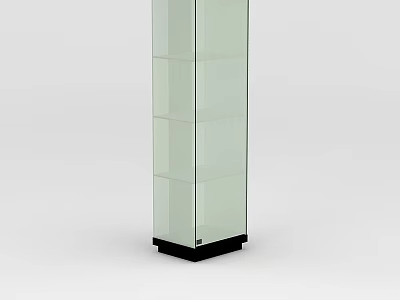 Technology Exhibition Hall Glass Display Cabinet With Transparent Design And Multi Layer Shelves 3d model