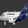Lufthansa Airplane Model With White Body Blue Tail Fin And Company Logo