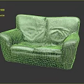 People Enjoying Comfortable Gray Leather Double Seater Sofa With Wrinkled Design