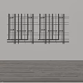Black Metal Pipes Wall Decoration in Geometric Patterns with Interlaced Structure and Modern Artistic Feel