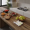 Fresh Assorted Fruits Including Apples Oranges And Berries On Modern Kitchen Countertop