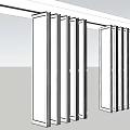 Modern Folding Doors With Glass Panels For Interior Space Partition 3d model
