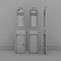 White EXIT Doors Featuring Various Design Angles And Safety Features 3d model