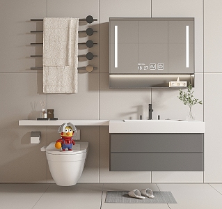 modern sink bathroom cabinet 3d model