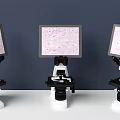 modern microscope 3d model