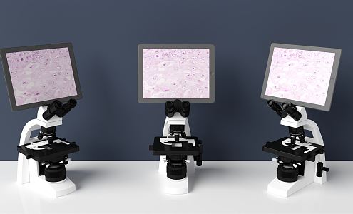 modern microscope 3d model