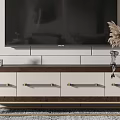 Modern TV Stand With Wooden White Design And Storage Drawers In Living Room