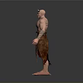 Muscular Demon Figure With Horns Leather Skirt Belt Chains And Clawed Feet