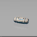 Space Supply Module With Blue Straps White Body For Cosmic Missions 3d model