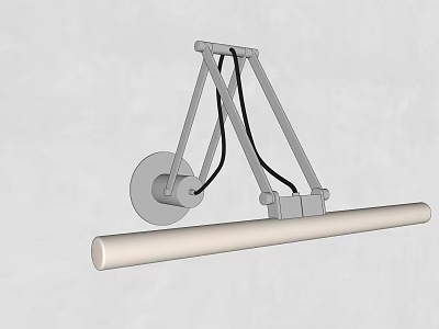 Modern Minimalist Wall Lamp With Geometric Metal Frame And Long Strip Light 3d model