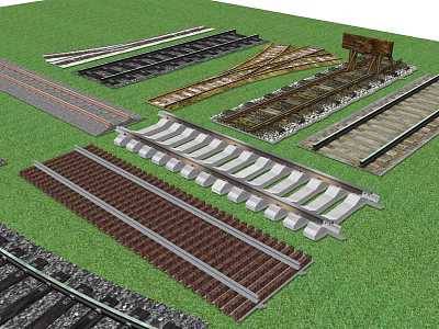 modern rail track 3d model modern rail track 3d model