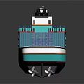 3D Rendered Container Ship With Colorful Containers And Blue Hull