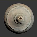Antique Clay Sculpture Carving With Round Body Crackled Texture And Layered Neck