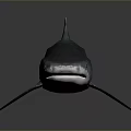 Detailed 3D Shark Model With Metallic Texture on Dark Reflective Background