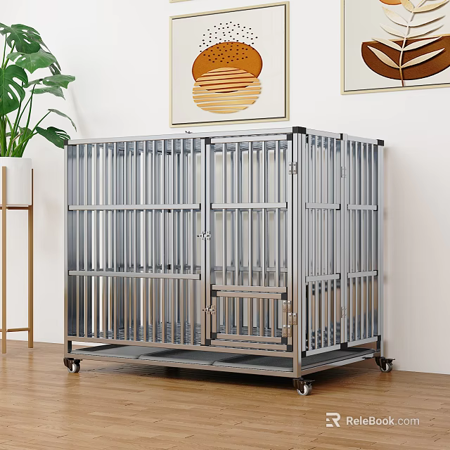 Modern Decorative Ornament Set With Wall Art And Potted Plant For Home Interior 3d model 