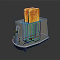 Modern Electric Toaster Design Featuring Two Slices Of Golden Toasted Bread