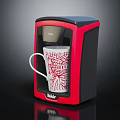 Baltra Electric Red And Black Coffee Maker With White Mug Red Pattern