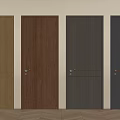 Modern Wooden and Gray Swing Doors with Simple Design for Home Interior 3d model