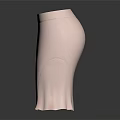 Pink High Waist Fitted Skirt with Flared Hem and Stretchy Fabric