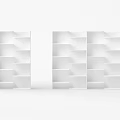 White Minimalist Modular Bookshelf Design With Open Shelves And Functional Storage Structure 3d model