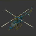 Advanced Aerospace Blue Helicopter With White Rotor And 3D Design Details
