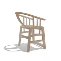 Wooden Leisure Chair With Simple Design Curved Backrest And Sturdy Structure