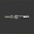 3D Rendered Pixel Style Weapon With Geometric Shapes Multicolor Design And Reflective Surface
