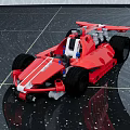 Red Electric Toy Racing Car With Building Blocks Large Wheels Cockpit And Rear Wing Design