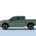 Green Ford F-150 Four Door Pickup Truck with Modern Exterior Design and Black Wheels