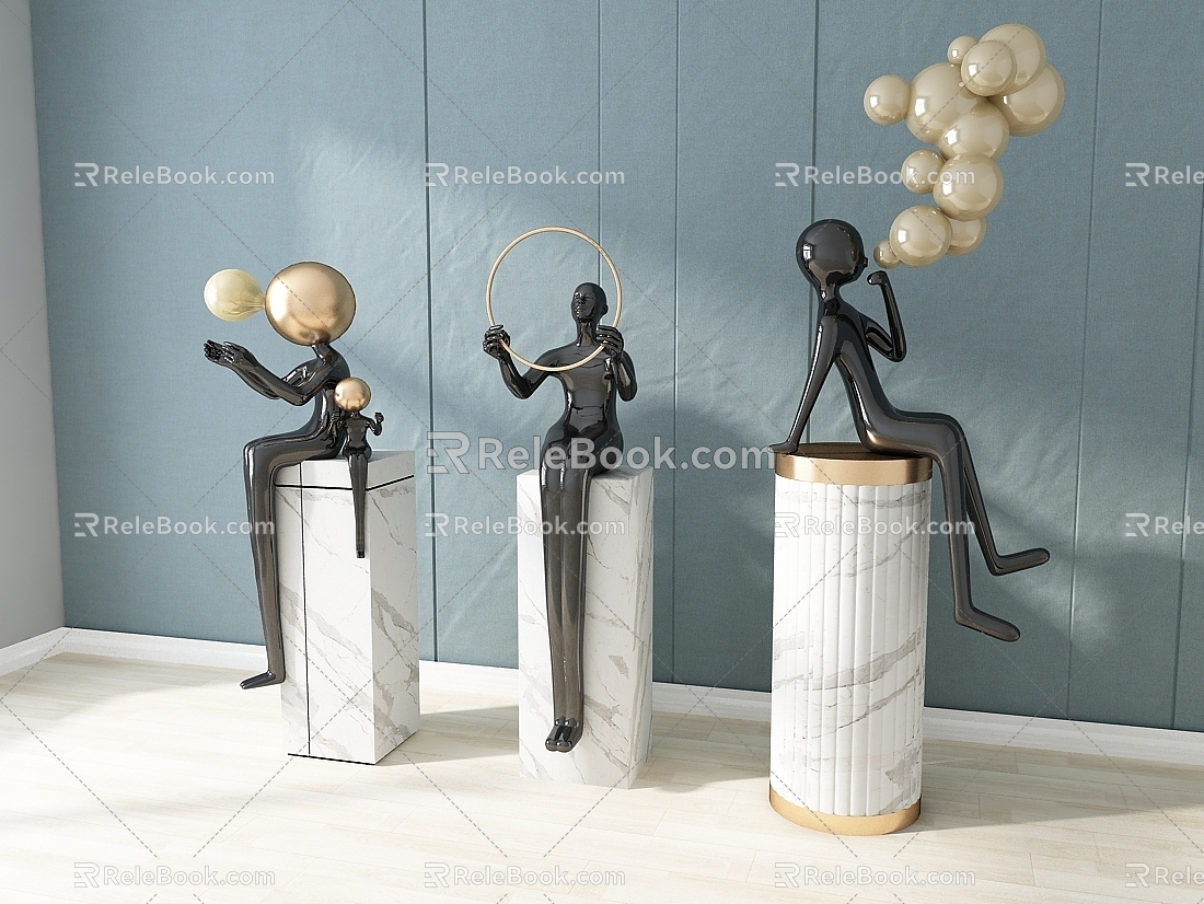 Doll ornaments toy figure hand 3d model