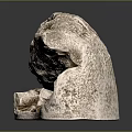 Wood Stone Carving Artwork With Intricate Natural Patterns And Detailed Textured Surface