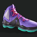 High Top Purple Basketball Shoes With Pink Laces Transparent Green Sole And Mesh Upper Design