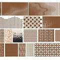 Various Brown Textures Collection With Geometric Abstract And Decorative Patterns 3d model