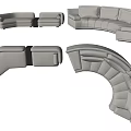 Modern Sectional Sofa With Various Modular Sections Curved Shapes And Different Design Views 3d model