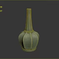 Exquisite Green Vase Sculpture Carved With Smooth Curved Lines And Elegant Design