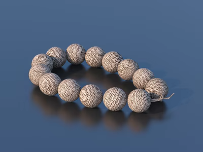 Handstring Buddha beads Handicrafts Bracelet Jewelry 3d model