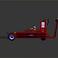 Red Heavy Duty Utility Vehicle With Open Cargo Platform And Large Wheels