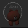 Cute Orange Cartoon Bear Shaped Wall Decor for Home Living Room Decoration