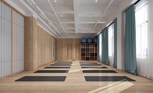 Modern Yoga Studio Simple Public Space 3d model