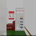 Industrial Control Room Featuring Electrical Control Cabinets Warning Signs Green Floor Safety Helmet Tool Boxes