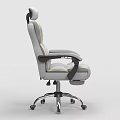 Gray Leather Office Chair With Ergonomic Design For Home Office Workspace